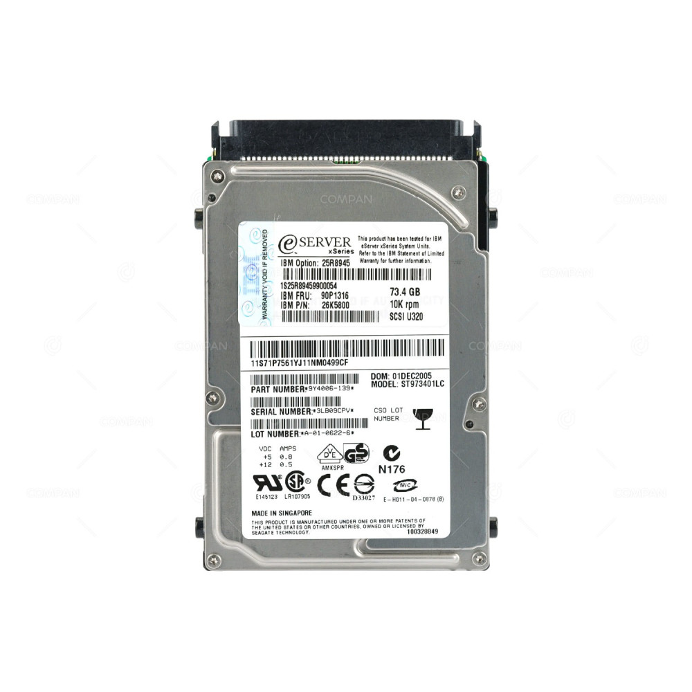 90P1316 IBM HDD 36GB 10K SCSI U320 2.5" SFF